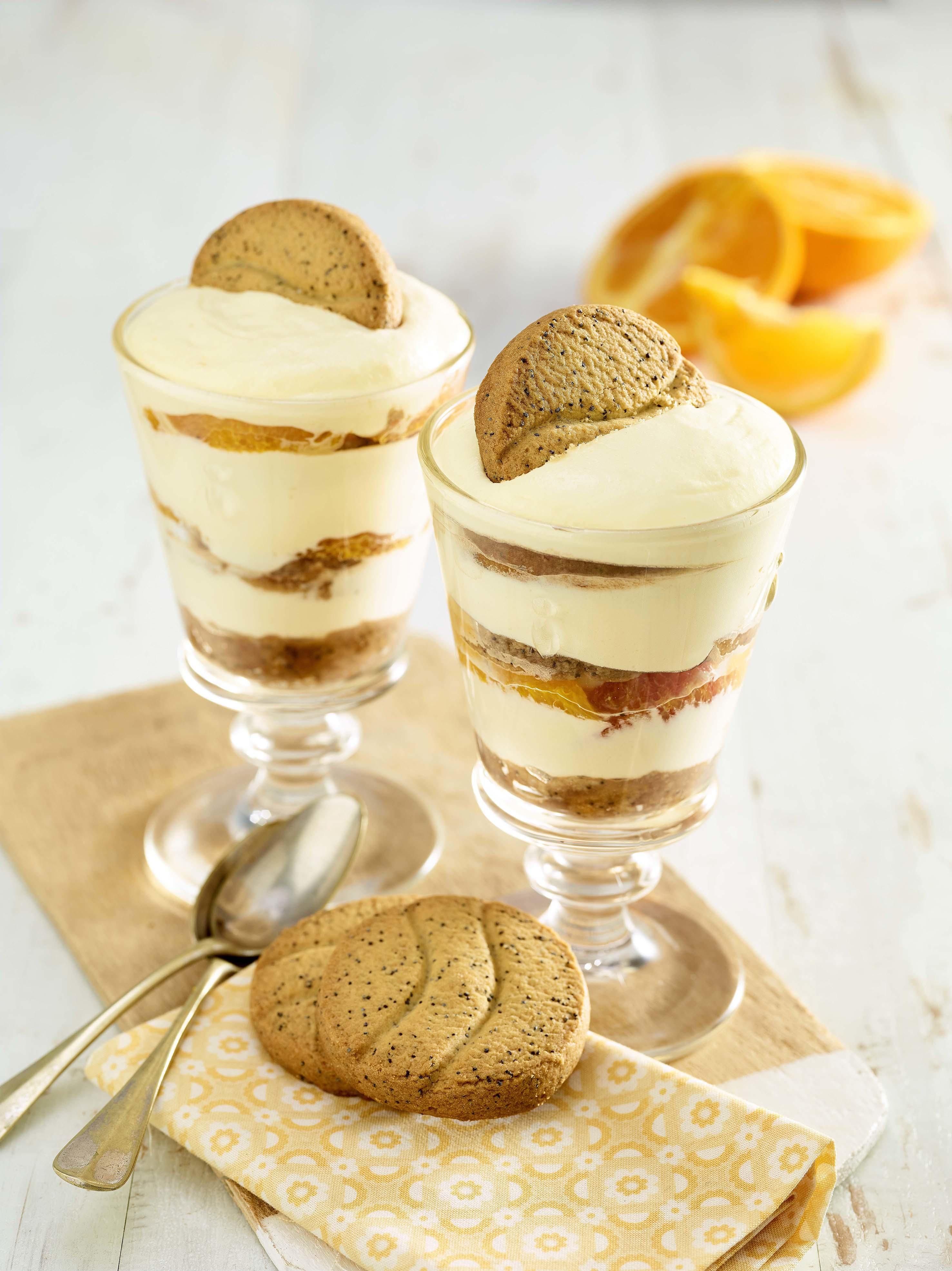 Tiramisu à l'orange et aux biscuits orange pavot